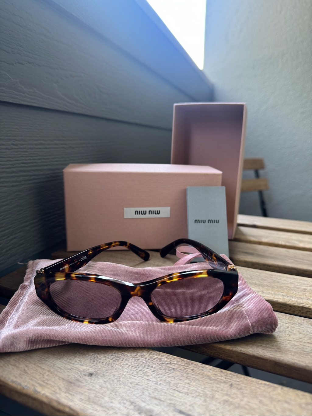 Miu Miu Mu A03s Sunglasses In Honey Havana/Light Purple Brown